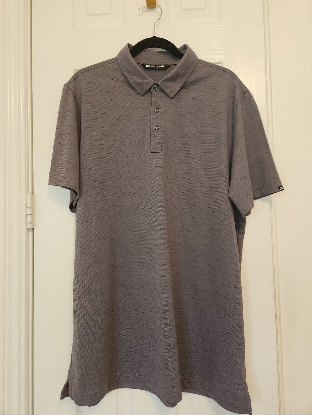 Travis Mathew Men’s XL Gray Short-Sleeve Performance Golf Polo Shirt